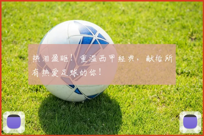 热泪盈眶！重温西甲经典，献给所有热爱足球的你！
